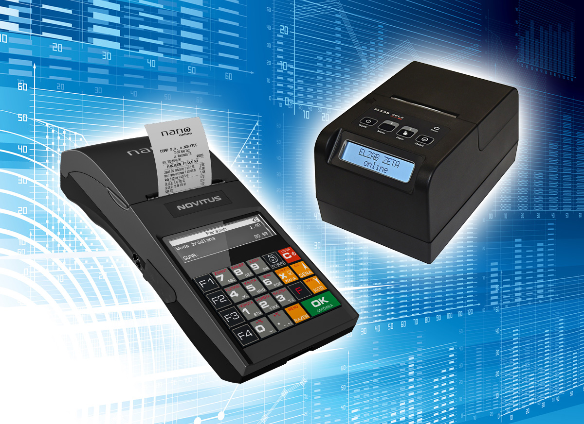 Kasa fiskalna Novitus Nano Online i drukarka fiskalna Elzab Zeta Online